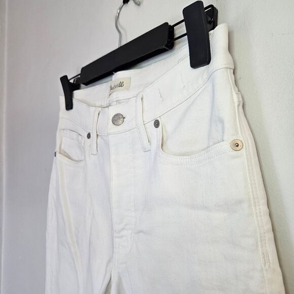 Madewell 9” High Waist Classic Skinny Jean in Pure White Denim 27 - Picture 6 of 13